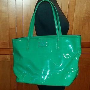 New Kate Spade Signature Spade Punched Verna Green Tote